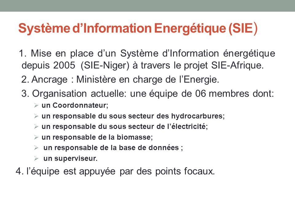 Système d’Information Energétique (SIE ) 1.