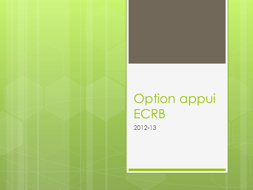 Option appui ECRB