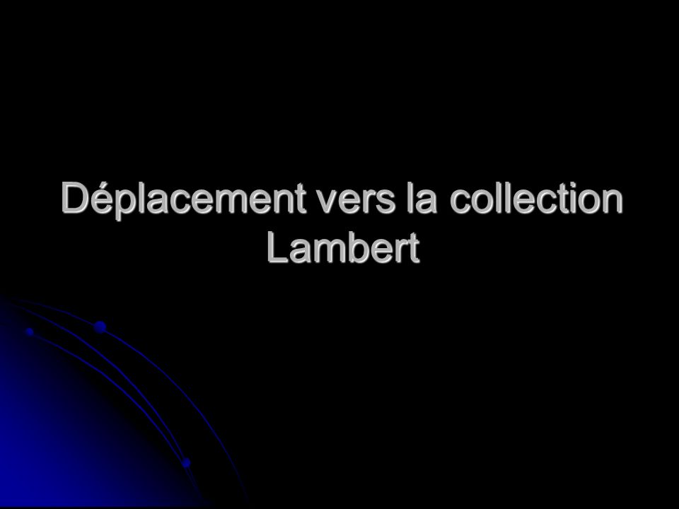 Déplacement vers la collection Lambert