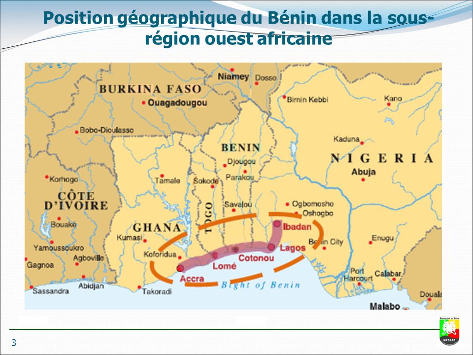 3 Position géographique du Bénin dans la sous- région ouest africaine