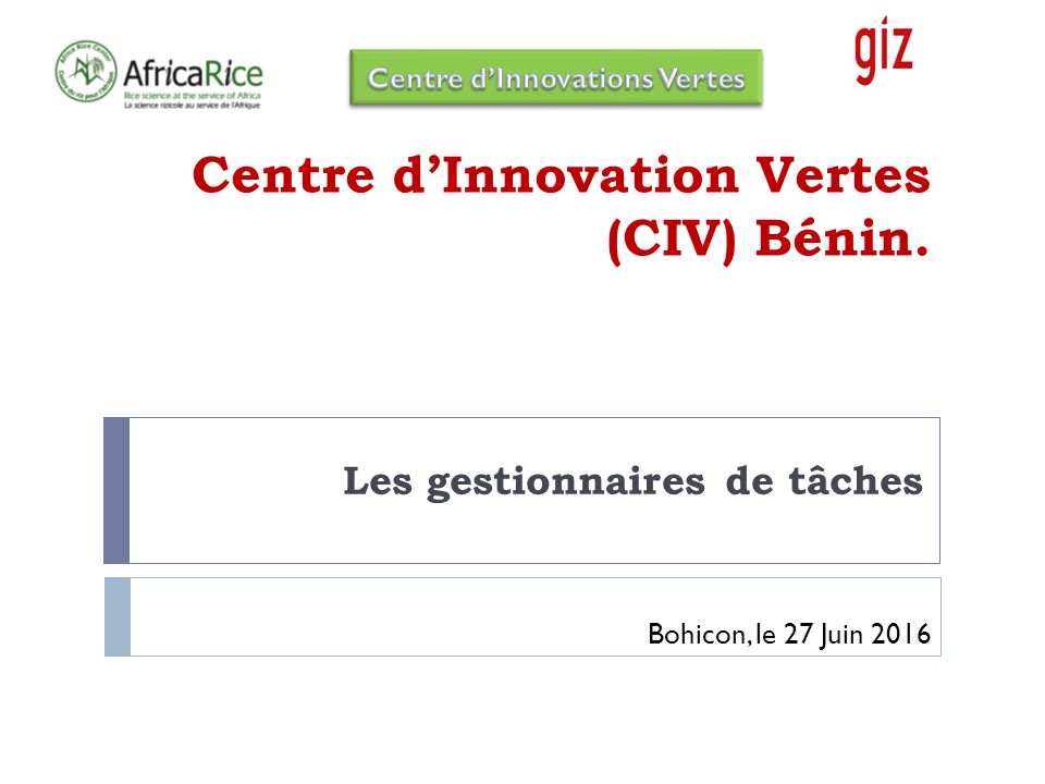 Centre d’Innovation Vertes (CIV) Bénin.