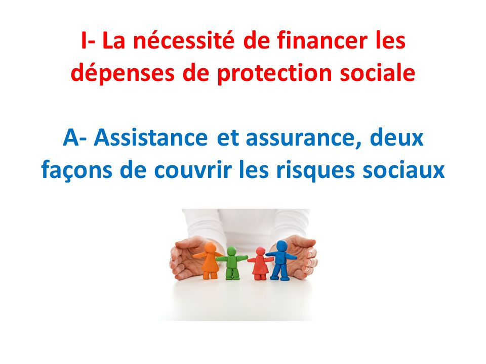 I- La nécessité de financer les dépenses de protection sociale A- Assistance et assurance, deux façons de couvrir les risques sociaux