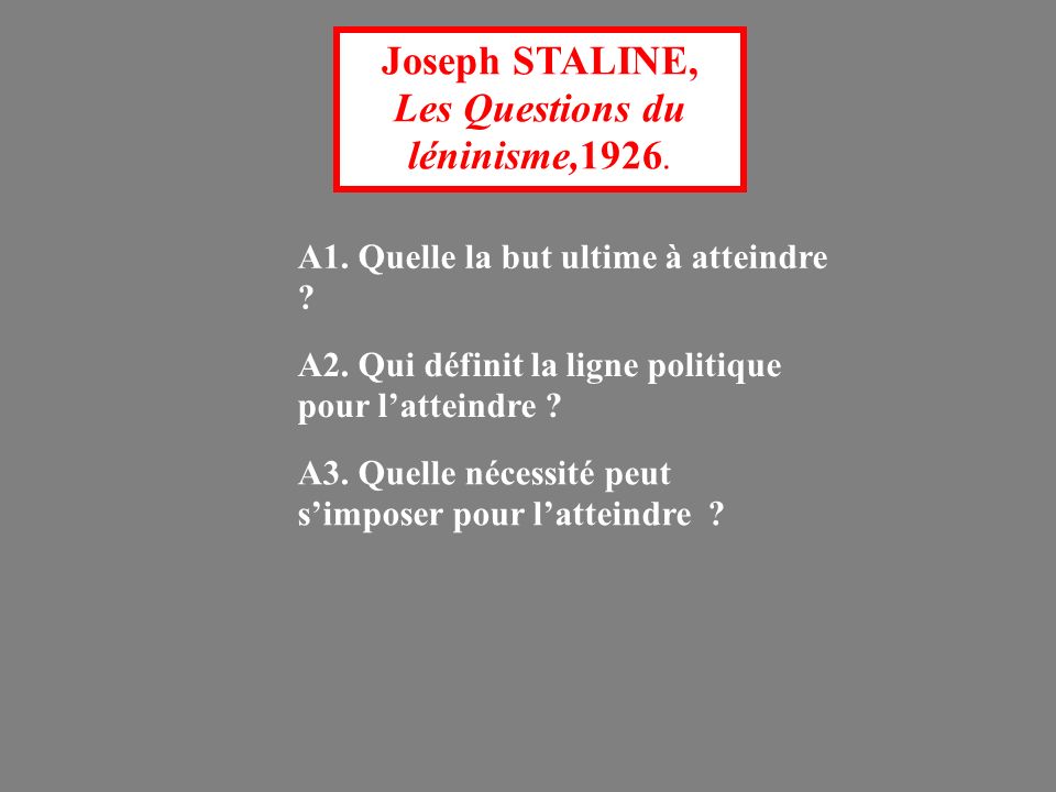 Joseph STALINE, Les Questions du léninisme,1926. A1.