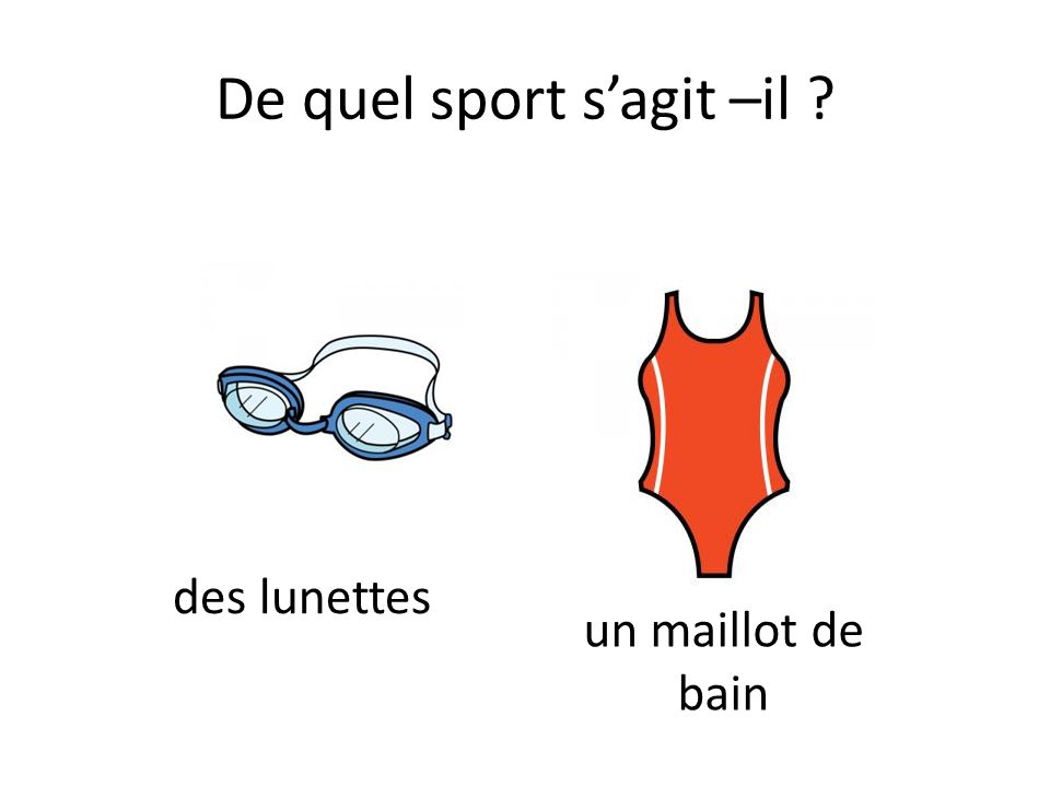 De quel sport s’agit –il des lunettes un maillot de bain