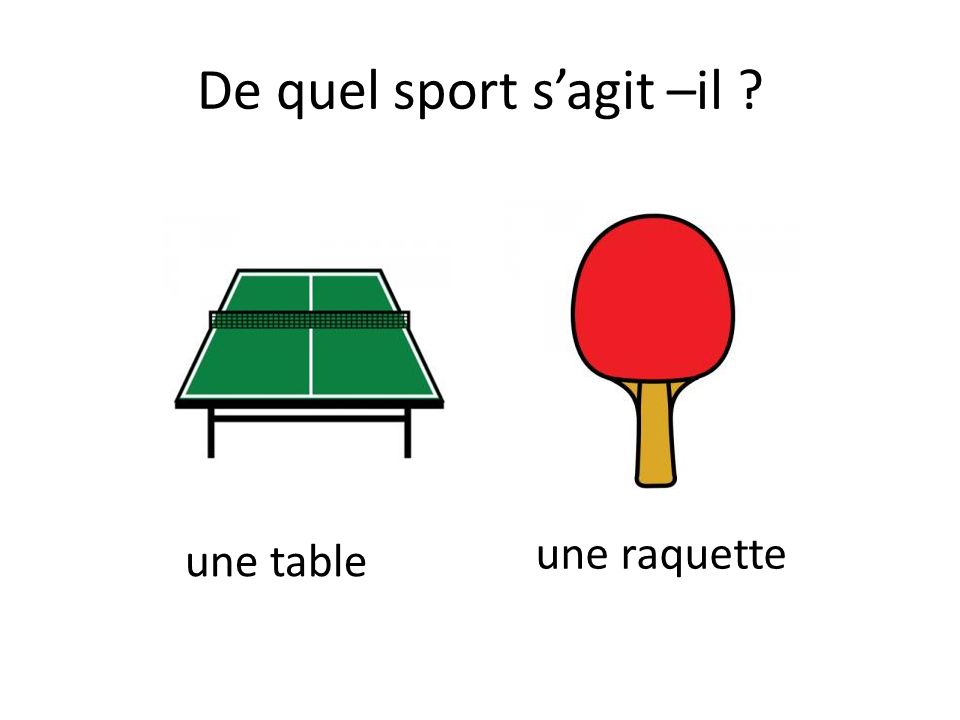 De quel sport s’agit –il une table une raquette