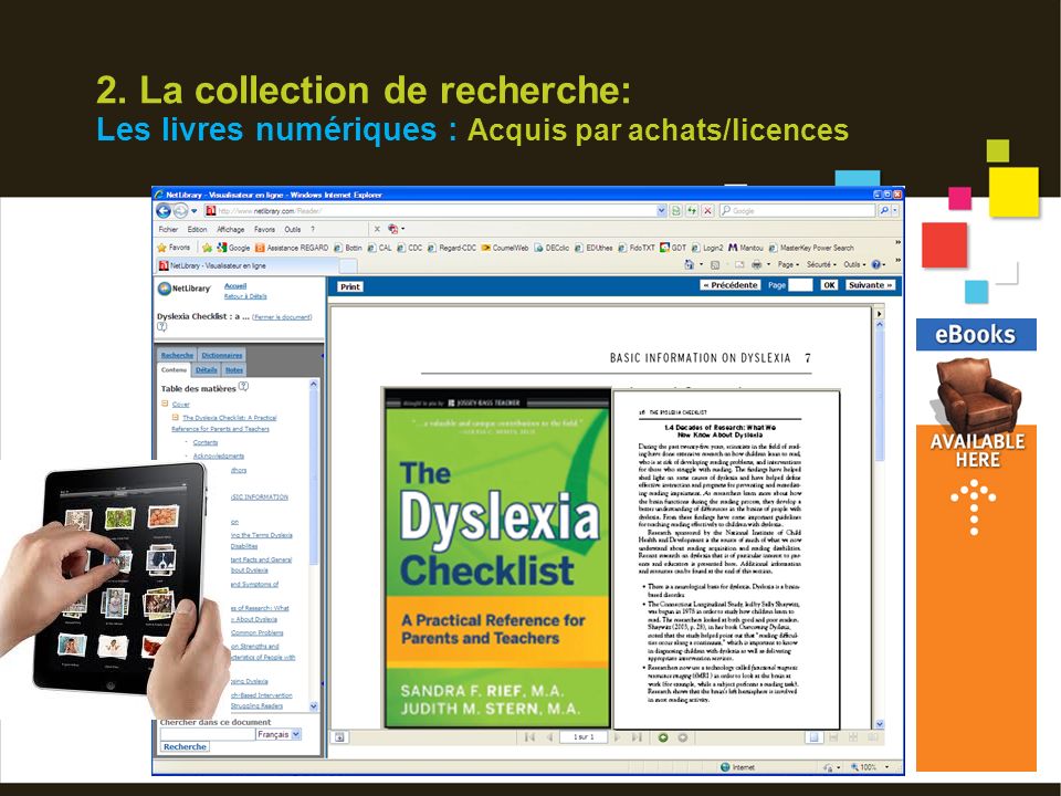 2. La collection de recherche: Les livres numériques : Acquis par achats/licences