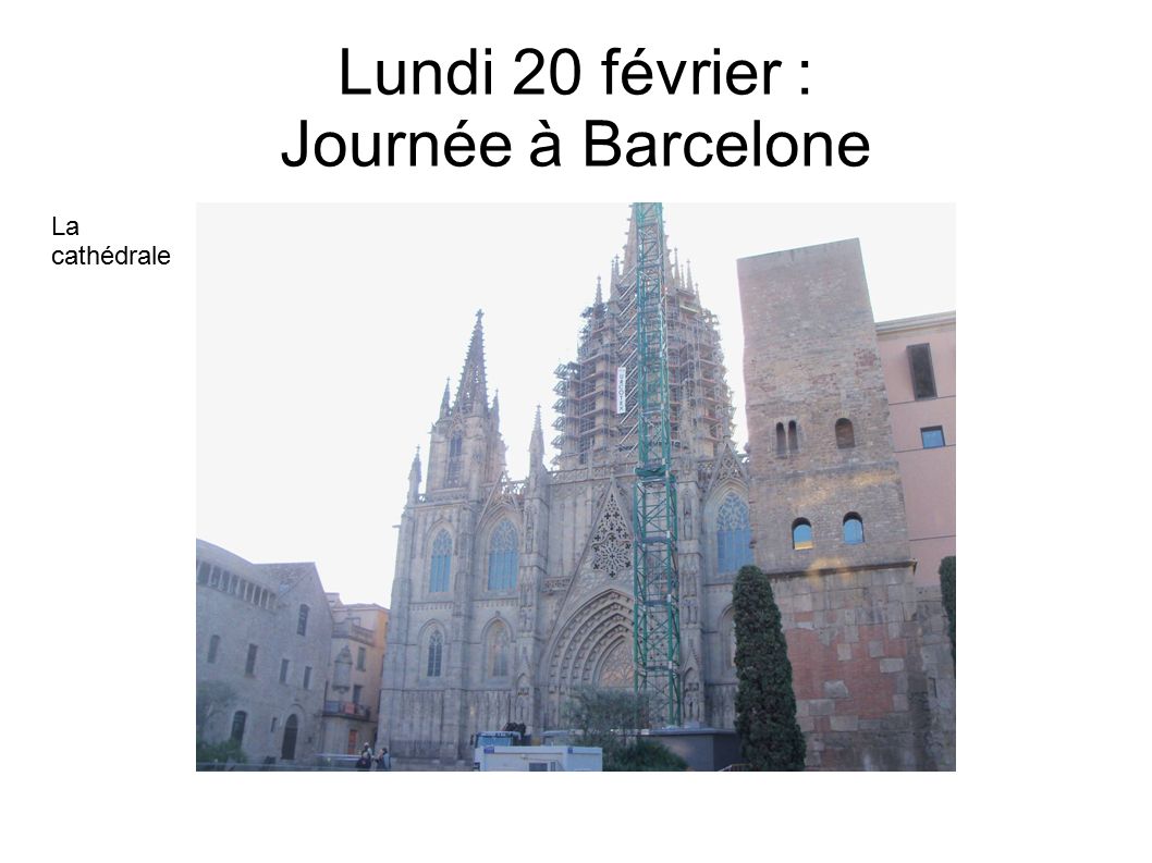 Lundi 20 février : Journée à Barcelone La cathédrale