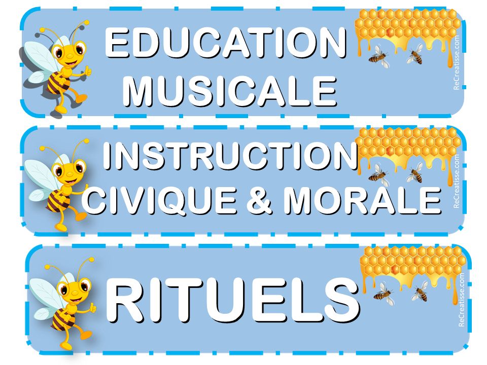 EDUCATION MUSICALE EDUCATION MUSICALE ReCreatisse.com INSTRUCTION CIVIQUE & MORALE INSTRUCTION CIVIQUE & MORALE RITUELS