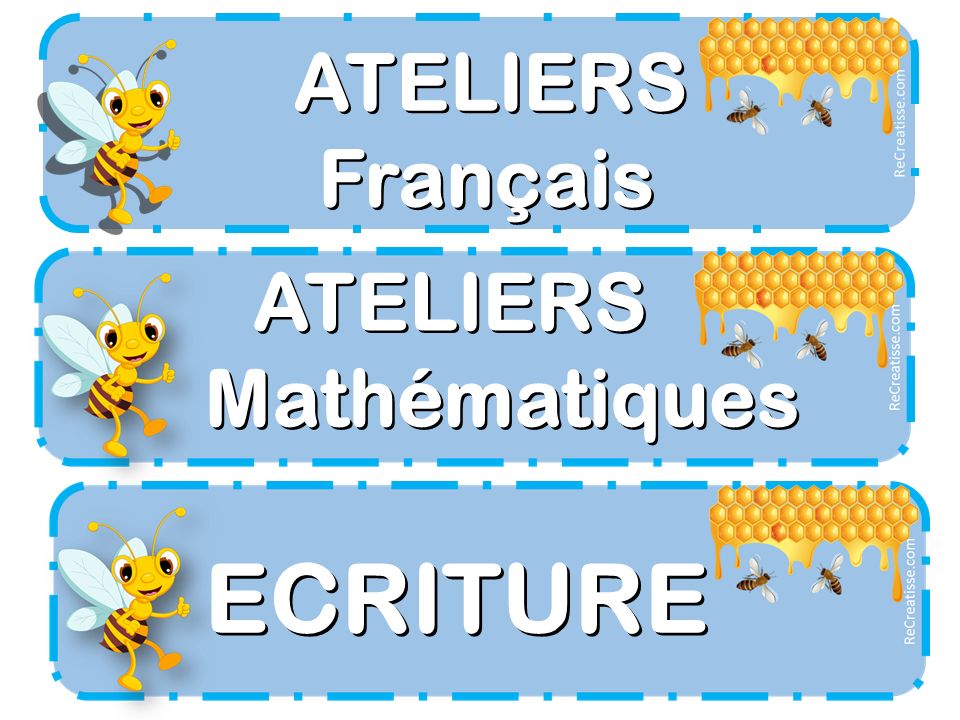ATELIERS ATELIERS Français Français ReCreatisse.com ATELIERS ATELIERSMathématiques ECRITURE