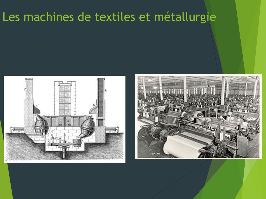 Les machines de textiles et métallurgie