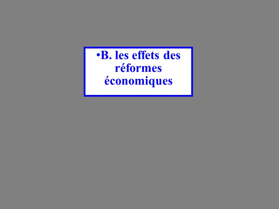 B. les effets des réformes économiques
