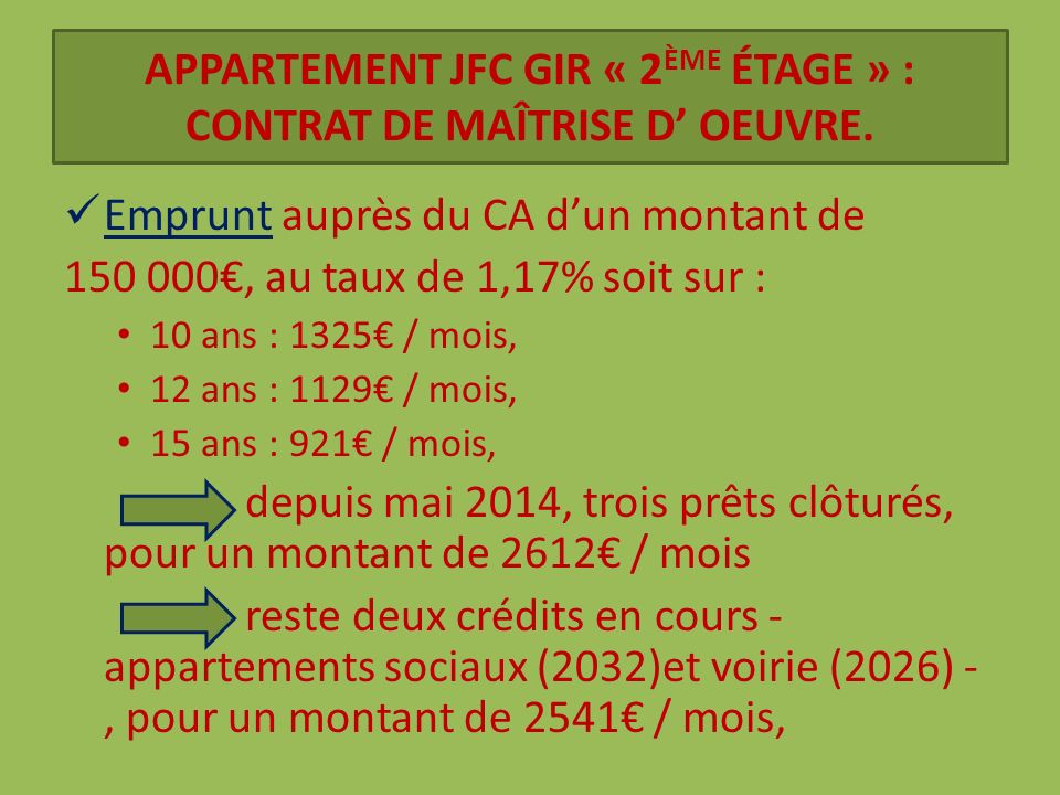 APPARTEMENT JFC GIR « 2 ÈME ÉTAGE » : CONTRAT DE MAÎTRISE D’ OEUVRE.