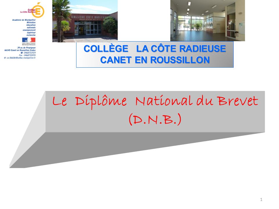 1 Le Diplôme National du Brevet (D.N.B.)