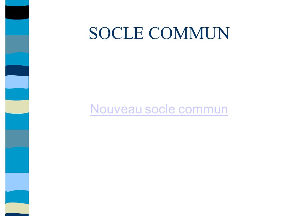SOCLE COMMUN Nouveau socle commun