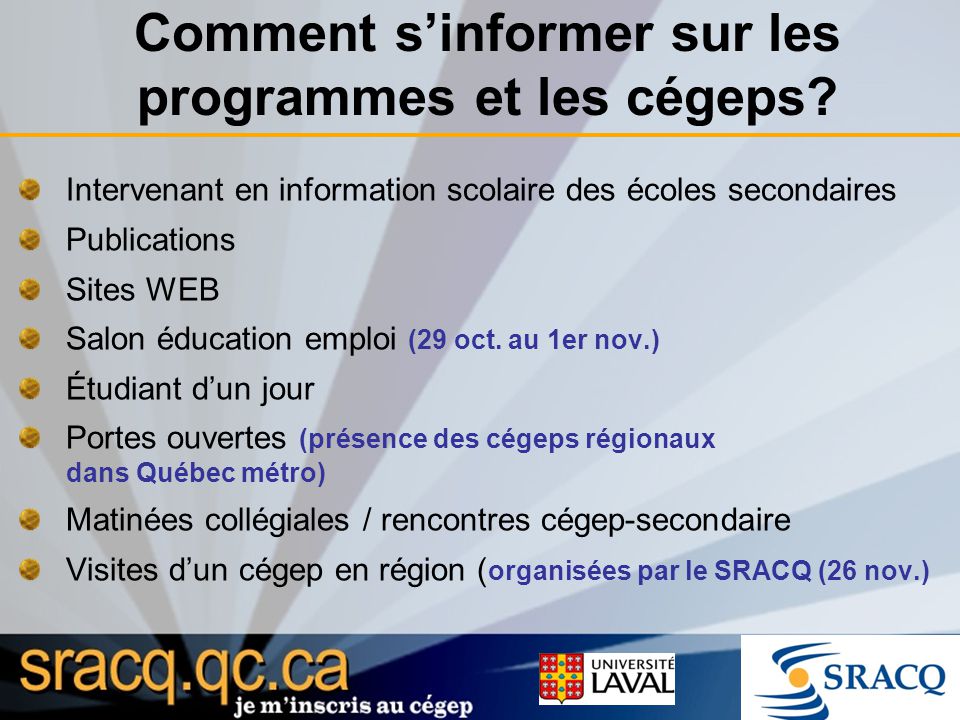 rencontre cegep secondaire