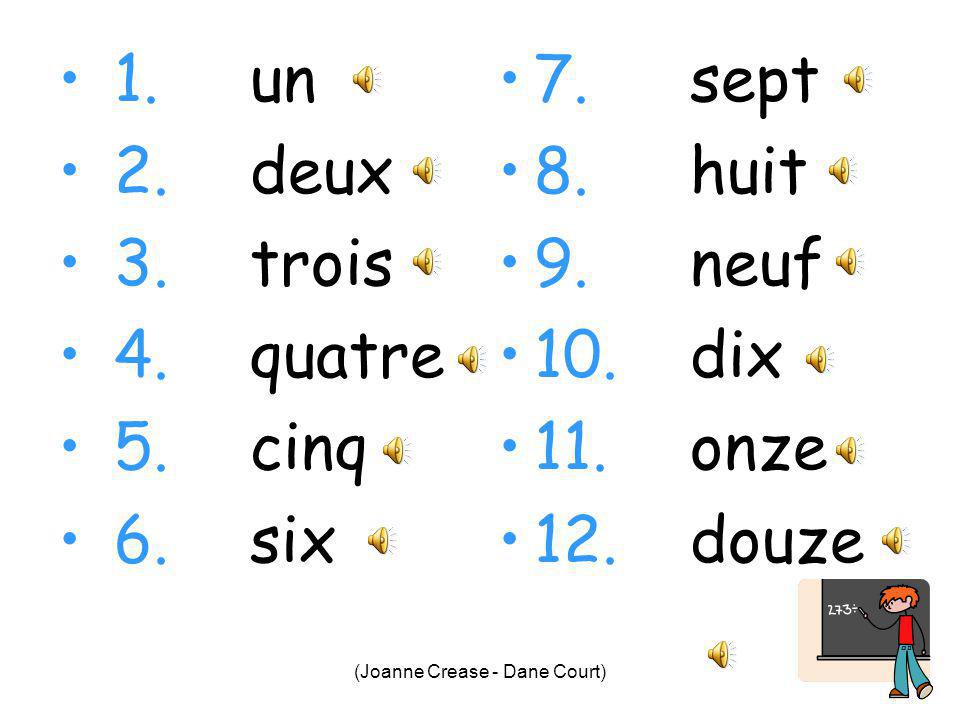 (Joanne Crease - Dane Court) Learning intention: To recognise and use numbers 1-12.