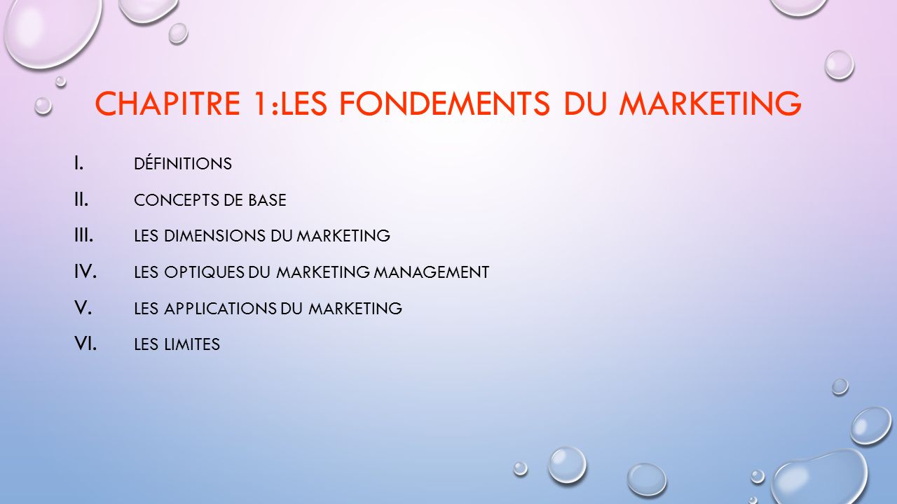 Le Marketing Management Chapitre Les Fondements Du Marketing I