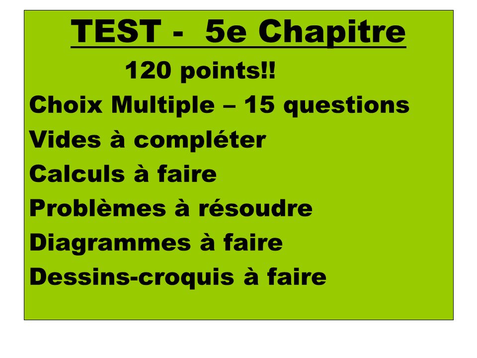 TEST - 5e Chapitre 120 points!.