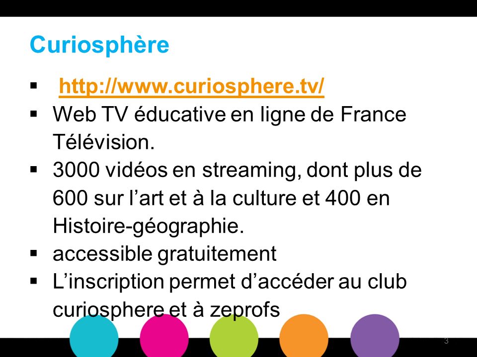 Curiosphère   Web TV éducative en ligne de France Télévision.