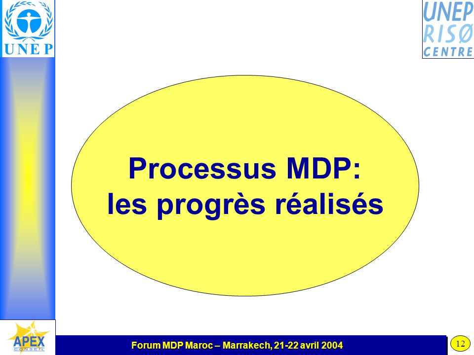 Forum MDP Maroc – Marrakech, avril Processus MDP: les progrès réalisés