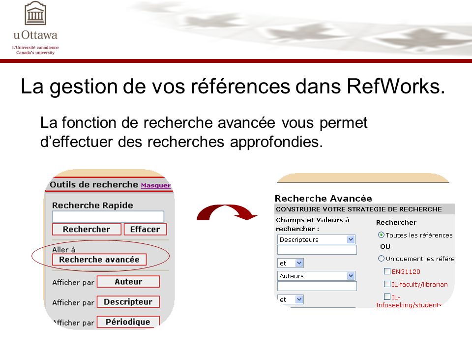 La gestion de vos références dans RefWorks.