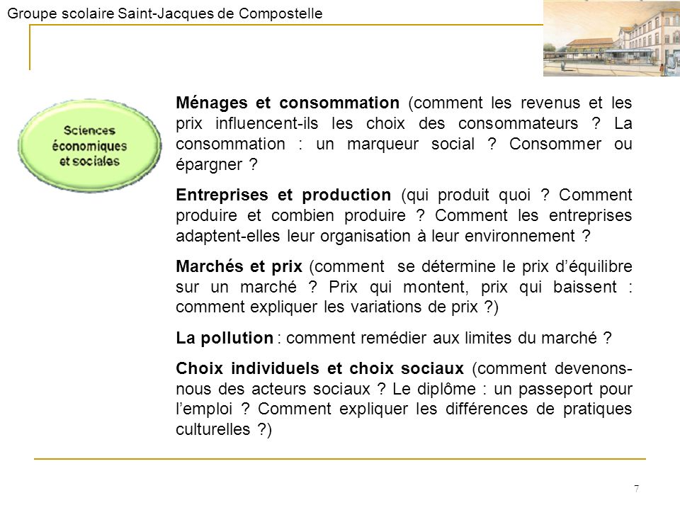 Groupe scolaire Saint-Jacques de Compostelle 7 Ménages et consommation (comment les revenus et les prix influencent-ils les choix des consommateurs .