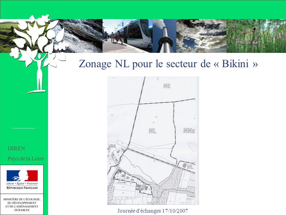 Journée d échanges 17/10/2007 Zonage NL pour le secteur de « Bikini » DIREN Pays de la Loire