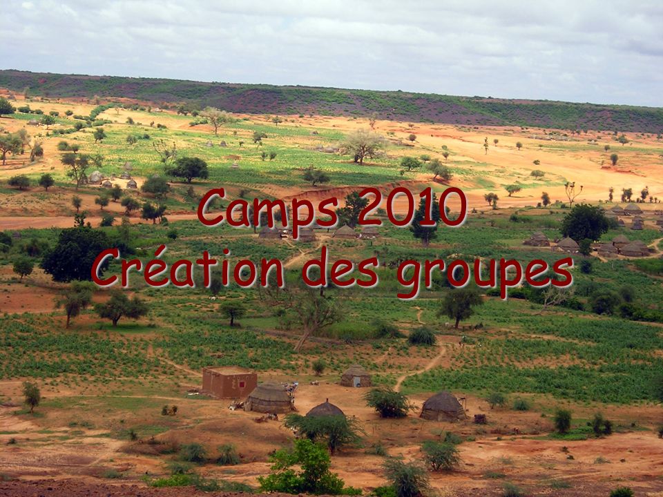 Camps 2010 Création des groupes