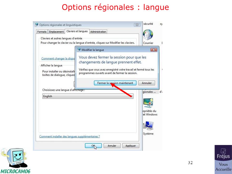 32 Options régionales : langue