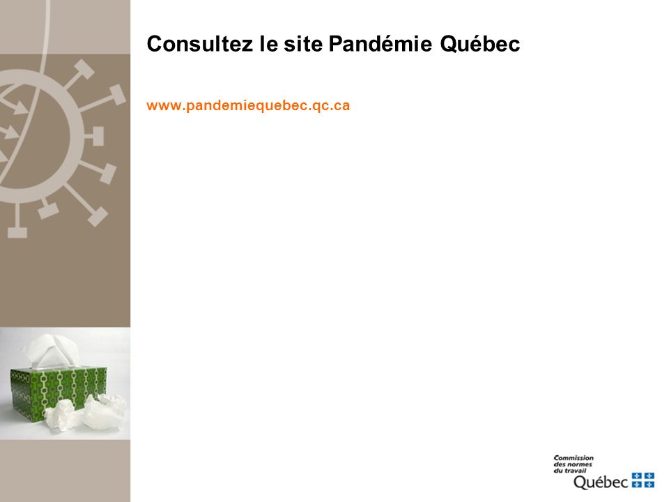 Consultez le site Pandémie Québec