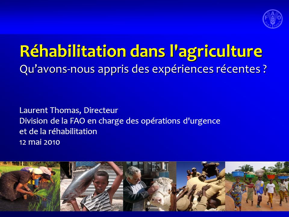 Réhabilitation dans l agriculture Quavons-nous appris des expériences récentes .