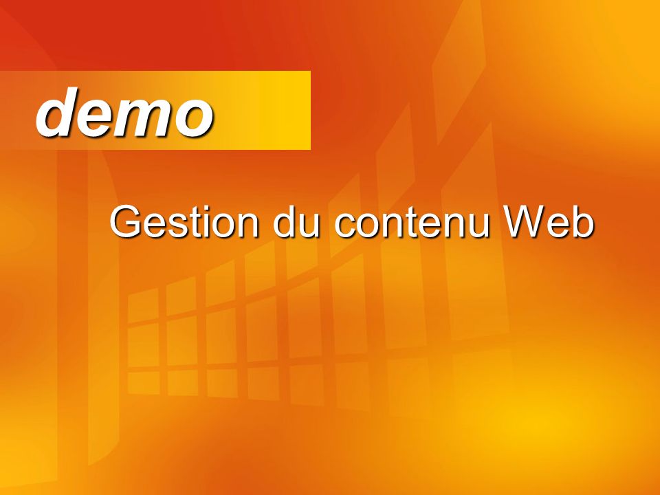 Gestion du contenu Web demo demo