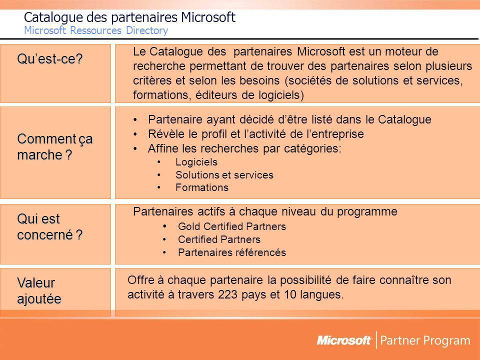 Catalogue des partenaires Microsoft Microsoft Ressources Directory Quest-ce.
