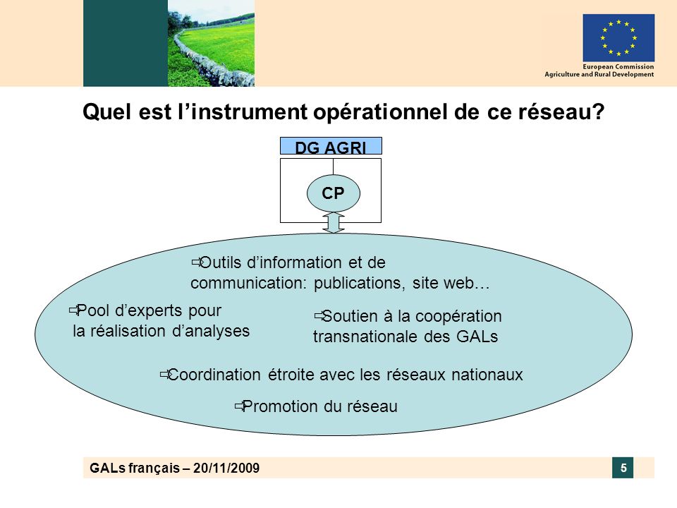 GALs français – 20/11/ Quel est linstrument opérationnel de ce réseau.