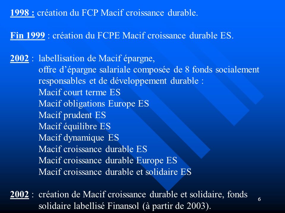 : création du FCP Macif croissance durable.