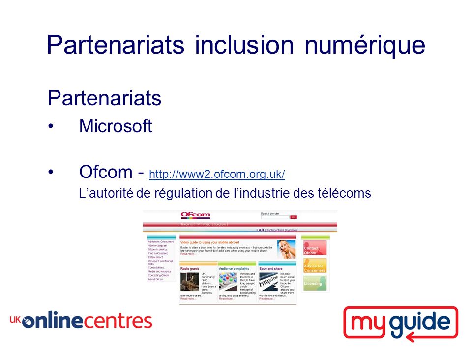 Partenariats inclusion numérique Partenariats Microsoft Ofcom Lautorité de régulation de lindustrie des télécoms