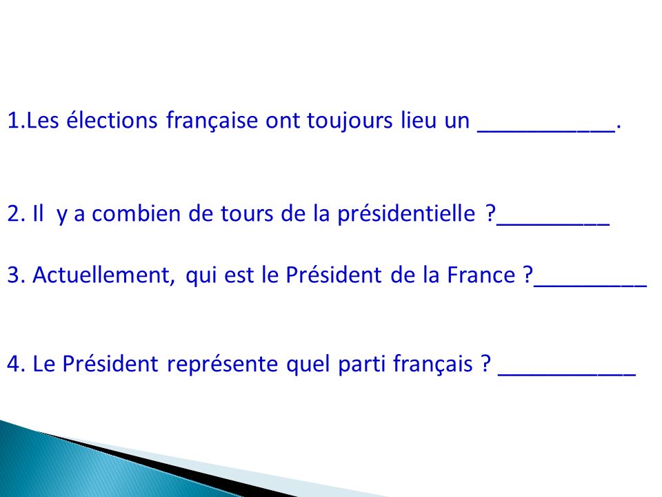 1.Les élections française ont toujours lieu un ___________.