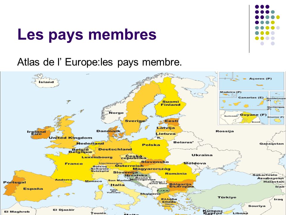 Les pays membres Atlas de l Europe:les pays membre.
