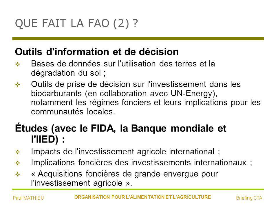 QUE FAIT LA FAO (2) .