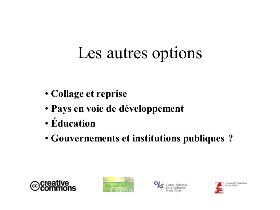 Les autres options Collage et reprise Pays en voie de développement Éducation Gouvernements et institutions publiques