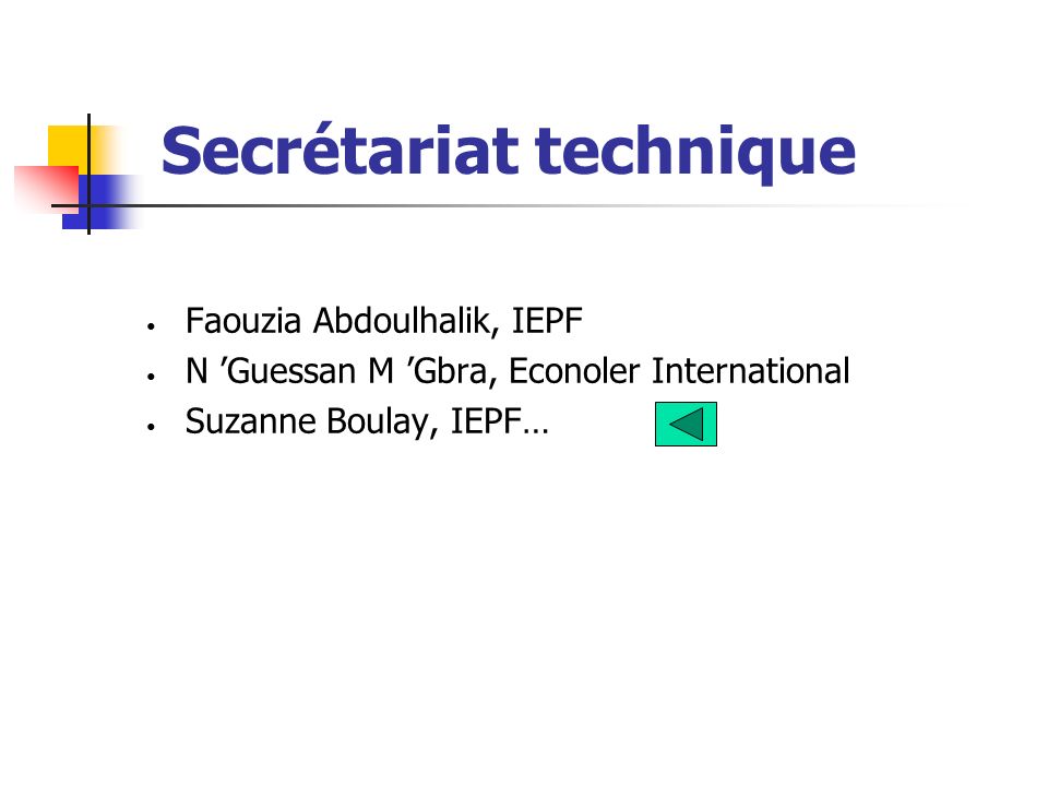 Faouzia Abdoulhalik, IEPF N Guessan M Gbra, Econoler International Suzanne Boulay, IEPF…