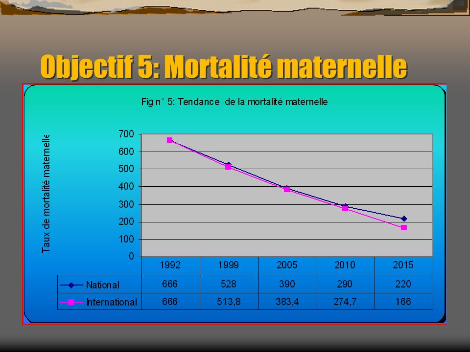 Objectif 5: Mortalité maternelle