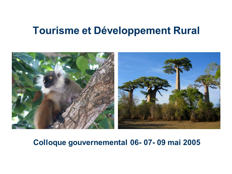 Tourisme et Développement Rural Colloque gouvernemental mai 2005