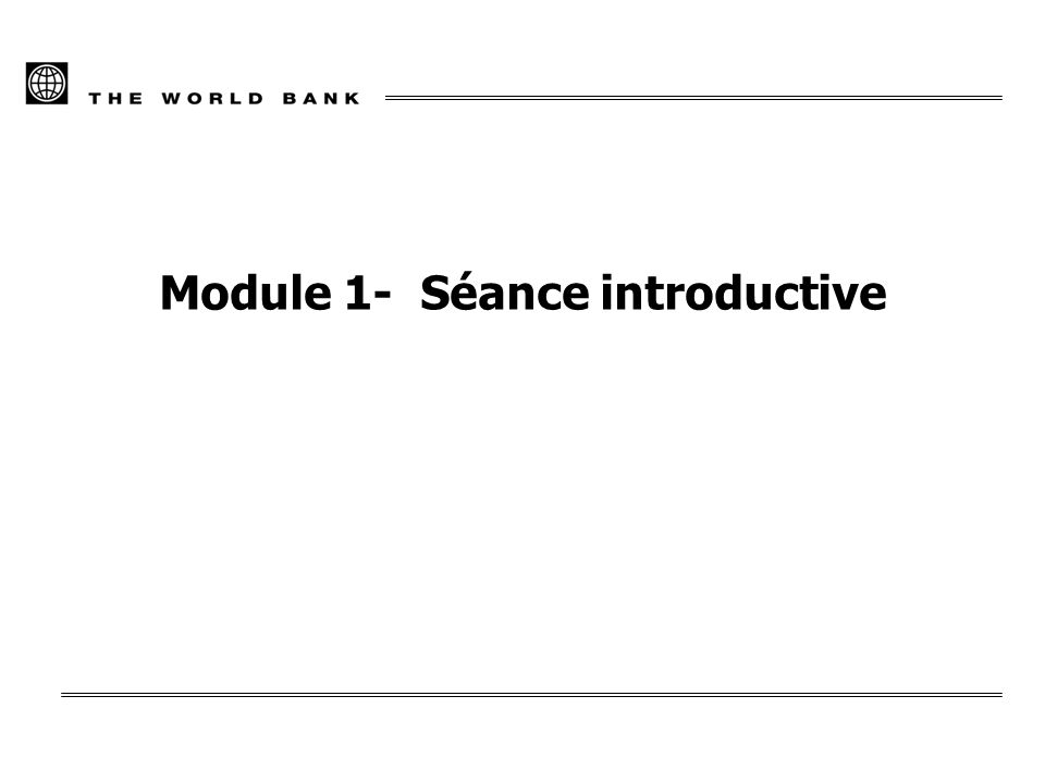 Module 1- Séance introductive