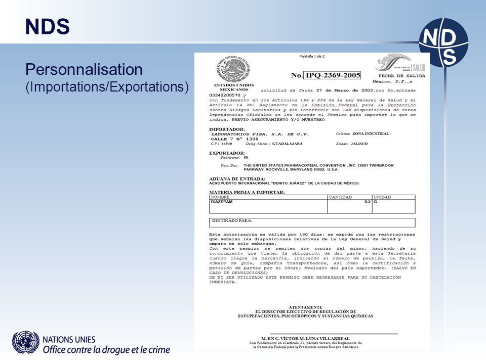 NDS Personnalisation (Importations/Exportations)