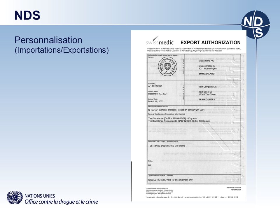 NDS Personnalisation (Importations/Exportations)