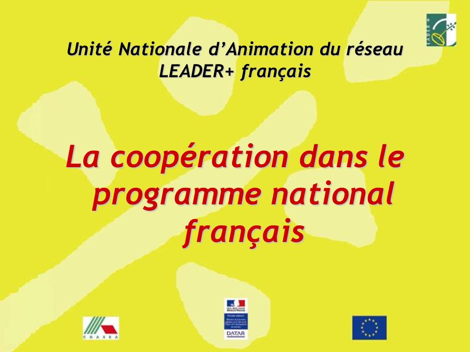 Unité Nationale dAnimation du réseau LEADER+ français La coopération dans le programme national français