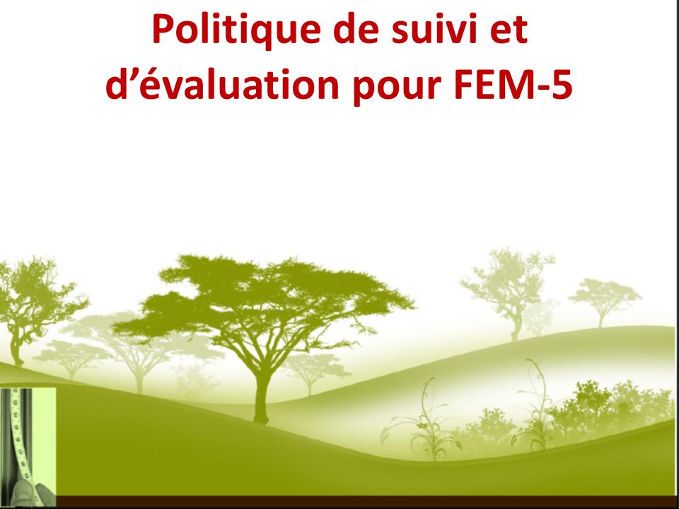 Politique de suivi et dévaluation pour FEM-5