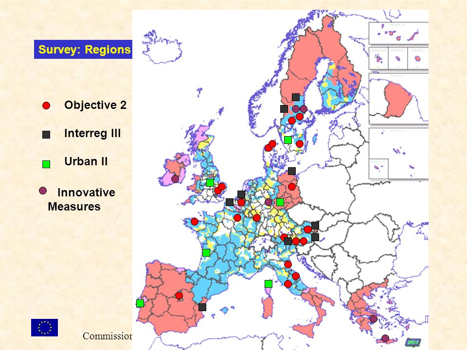 4 Objective 2 Interreg III Urban II Survey: Regions responding Données générales Commission Européenne Direction Générale Politique Régionale Innovative Measures