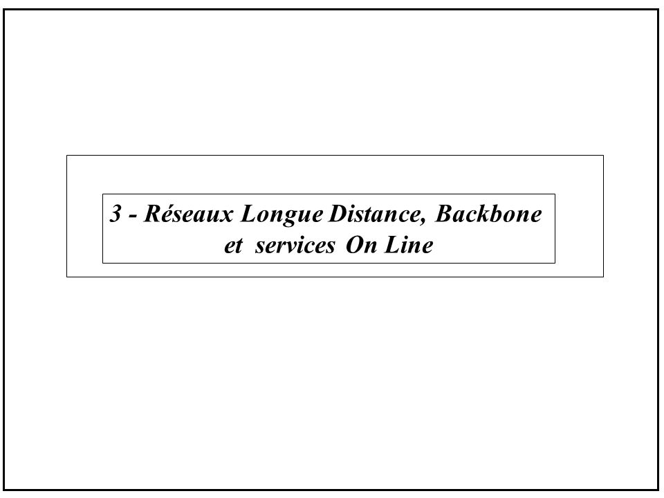 3 - Réseaux Longue Distance, Backbone et services On Line